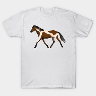 Skewbald horse trotting T-Shirt